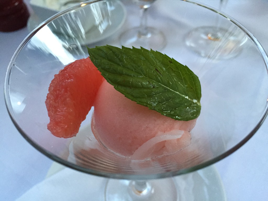 Pink grapefruit sorbet