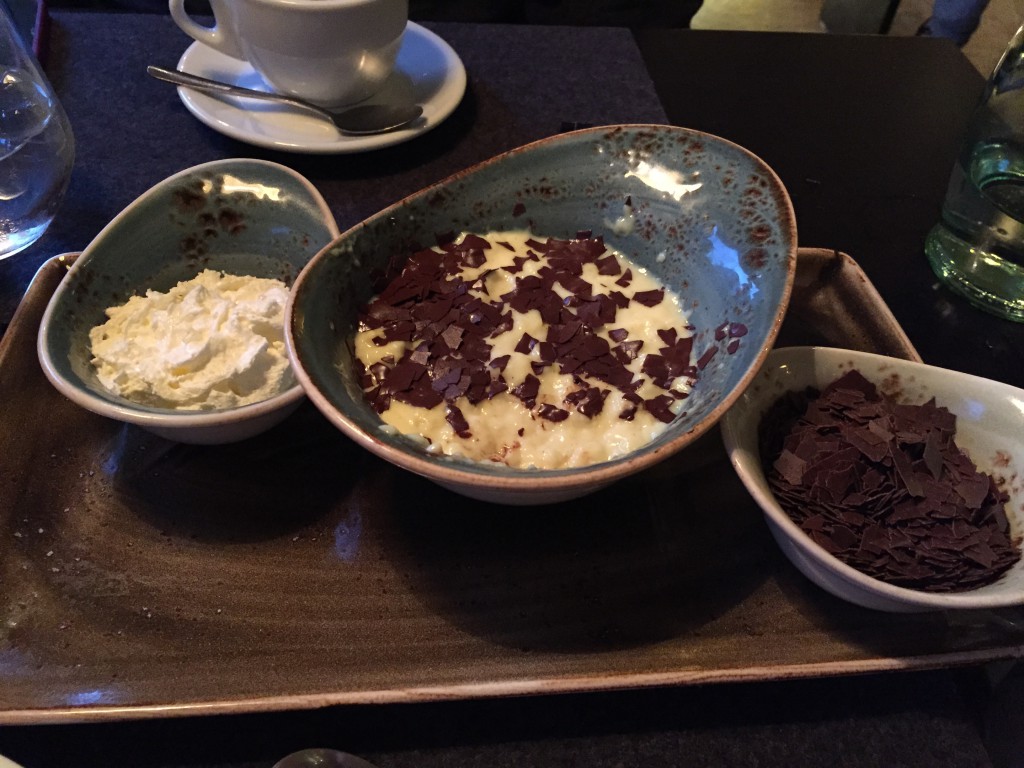 Dessert, was not what we ordered, so we did not pay for it. Warm pudding and chocolate with whipped cream.